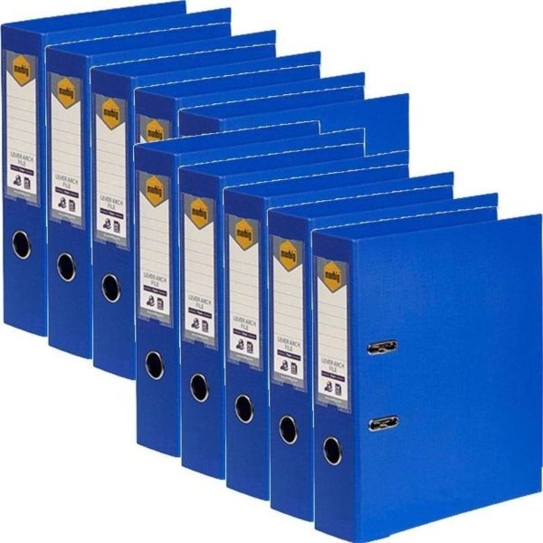 Marbig Lever Arch File A4 PE Blue Box Of 10