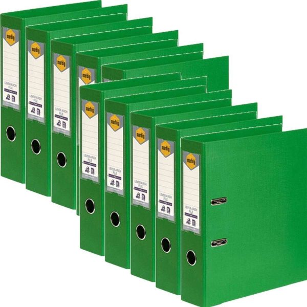 Marbig Lever Arch File A4 PE Green Box Of 10