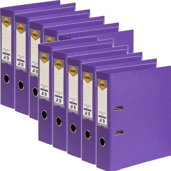 Marbig Lever Arch File A4 PE Purple Box Of 10