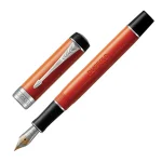 Parker Duofold Big Red Vintage Chrome Trim Fountain Pen Centennial 18K Nib Medium