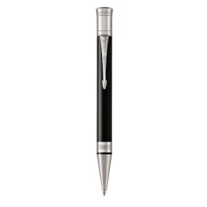 Parker Duofold Black Chrome Trim Ballpoint Pen