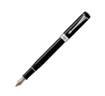Parker Duofold Black Chrome Trim Fountain Pen Centennial 18k Nib Medium