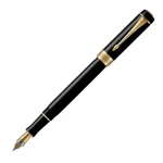 Parker Duofold Black and Gold Trim Fountain Pen Centennial 18k Nib Medium