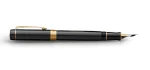 Parker Duofold Black and Gold Trim Fountain Pen Centennial 18k Nib Medium