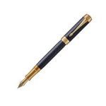 Parker Duofold Prestige Blue Chevon Gold Trim Fountain Pen Centennial 18K Nib Medium Parker Duofold Prestige Blue Chevon Gold Trim Fountain Pen Centennial 18K Nib Medium