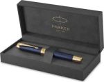 Parker Duofold Prestige Blue Chevron Gold Trim Ballpoint Pen