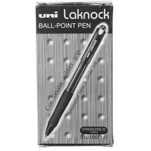 Pen Uniball Laknock Retractable Broad 1.4mm SN100 Black Box 12