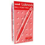Pen Uniball Laknock Retractable Broad 1.4mm SN100 Red Box 124