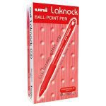 Pen Uniball Laknock Retractable Medium 1.0mm SN100 Red Box 12