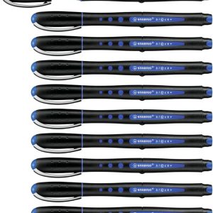 Stabilo Black Rollerball Pen 1.0mm Blue 10 Pack