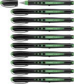 Stabilo Black Rollerball Pen 1.0mm Green 10 Pack