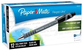 Papermate Flexgrip Retractable Fine Ballpoint Pen Black Pack 12