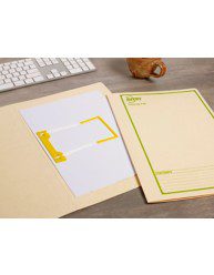 Buff Tubeclip File, Green Print, Foolscap, 20/Box