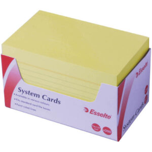 Esselte System Cards Yellow (5x3) 76x127 Pk/300