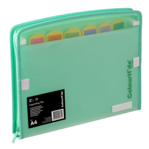 Colourhide Zip It Expanding File Biscay Green