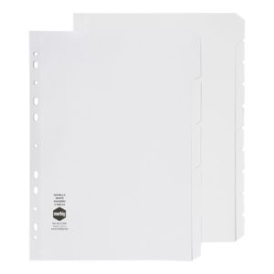 Marbig A4 Manilla Dividers Multipunched, 5-Tab, White