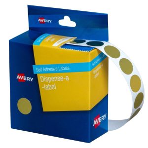 Avery Dispenser Label Gold Circle 14mm 500/Pack