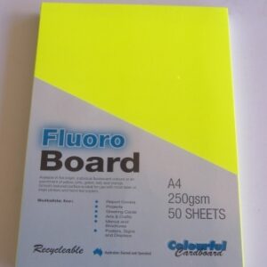 Fluroboard Yellow 250Gsm A4 Pk50