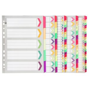 Marbig A4 10 Tab Fluoro Dividers 36017