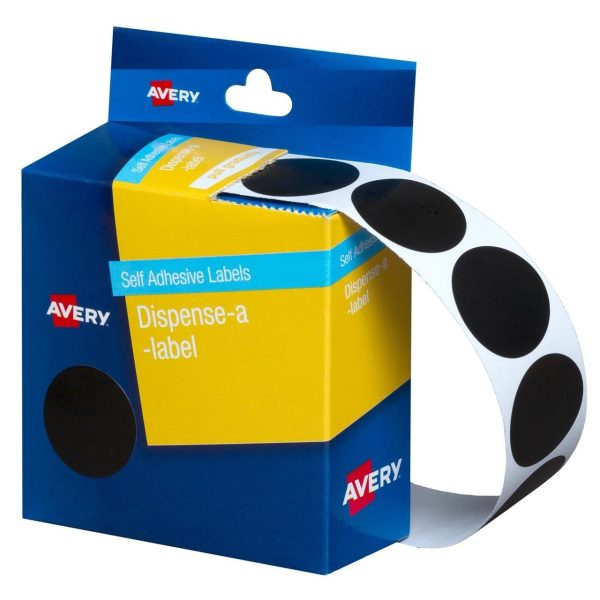 Avery Dispenser Label Black Circle 24mm 500/Pack 937250