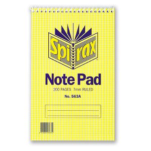 Spirax 563A Reporter Notebook 200x127mm 100 Leaf Top Opening