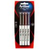 Artline 210 0.6mm Fineliner Black 4 Pack