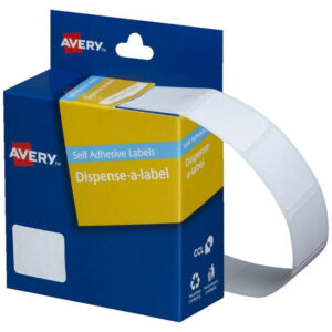 Avery Labels Dispenser Rectangle 19 x 24mm White 650 Pack