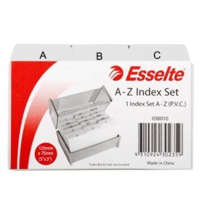 Esselte Index File Card PVC A-Z 127x76 (5x3) Grey
