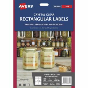 Avery Crystal Clear Rectangle Labels Transparent 100 Pack 980019