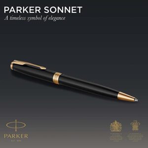 Parker Sonnet Ballpoint Pen Black Lacquer With Gold Trim