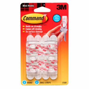 3M 17006 Command Mini Hooks with Mounting Strips