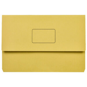 Marbig Slimpick Document Wallets Foolscap Yellow Pack Of 50