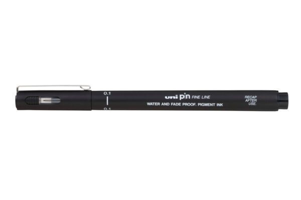 Uni Pin Fineliner Pen Black 0.1mm 12 Pack