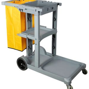 Cleanlink Janitor's Trolley 3 Tier With Lid Grey