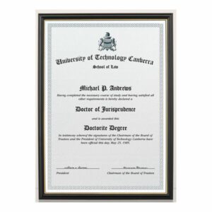 Carven Document & Picture Frame Black With Gold Trim A3