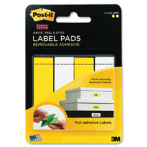 Post-It 2900-WYB Super Sticky Label Pads 19mm x 60.3mm Yellow White