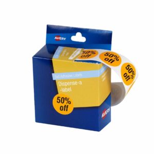 Avery 937317 Message Dispenser Label '50% Off' 24mm 500 Pack