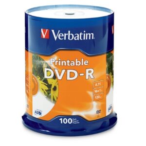 Verbatim DVD-R - 4.7GB White Inkjet Printable (Pack of 100)