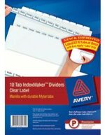 Avery 10 Tab IndexMaker Dividers Clear Label L7455-10