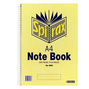 Spirax No.595A Notebook A4 240 Pages Side Opening