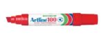 Artline 100 Permanent Maker 12mm Chisel Nib Red