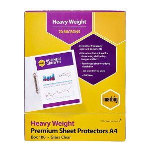 Marbig Sheet Protector 25100 A4 Heavy Weight Box 100