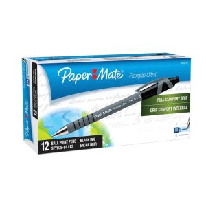 Papermate Flexgrip Ultra Retractable Medium Ballpoint Pen Black 12 Pack
