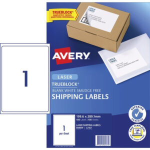 Avery 1UP Laser Shipping Labels 100 Sheets 959009