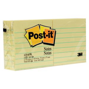Post-it 630-6PK Pop-up lined Notes Yellow Pk/6