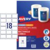 Avery 18UP Inkjet Laser Removable Labels White 10 Sheets Avery 18UP Inkjet Laser Removable Labels White 10 Sheets