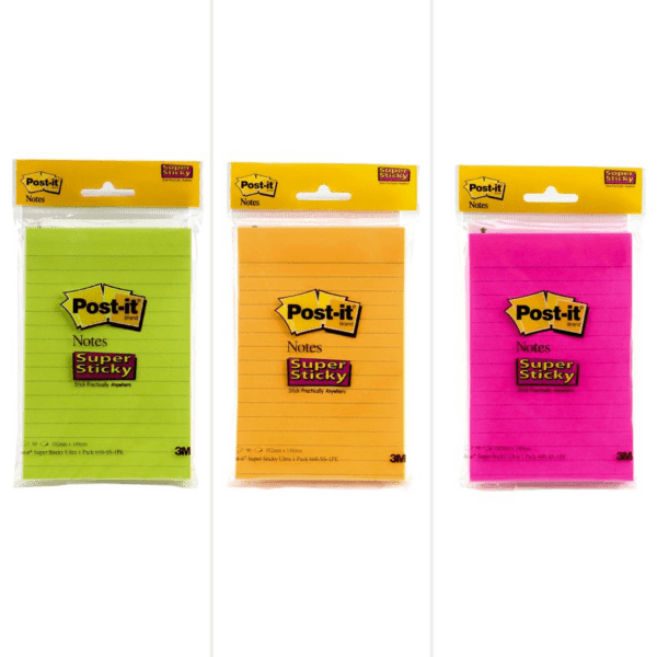 Post-it 660-SS-1PK Super Sticky Lined Notes 102mm x152mm