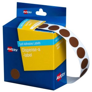 Avery Dispenser Label Brown Circle 14mm 1050/Pack