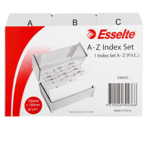 Esselte Index File Card PVC A-Z 152x102 (6x4) Grey
