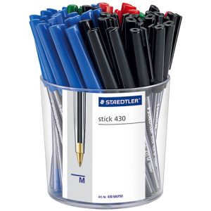 Staedtler Stick Ballpoint Pens Assorted Cup Pk/50